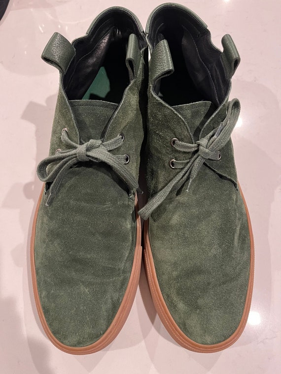 Vintage 1990s/2000 ‘YSL’ Green Suede High Top Boot