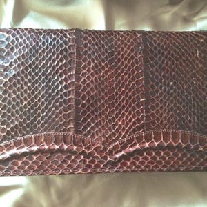 Bellissima Pochette Vintage Anni 1970 / Vera Pelle di Serpente / Borsetta A Spalla