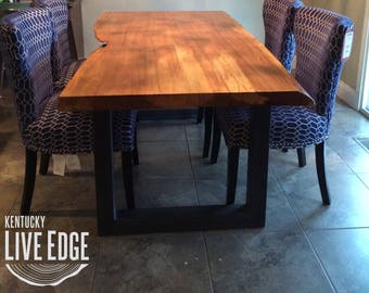 Handcrafted Elegance: Natural Edge Dining Table
