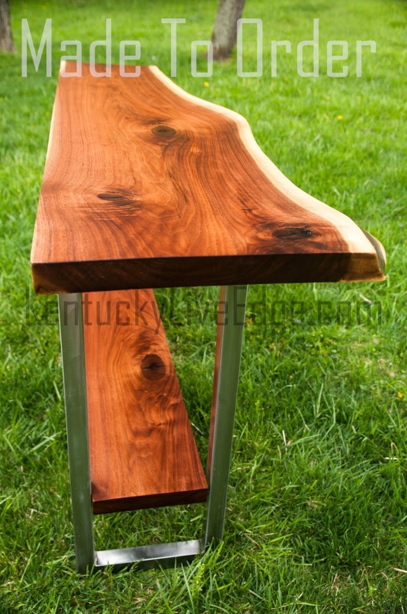 Live Edge Console Table With Shelf Custom Made Media Console Etsy.de