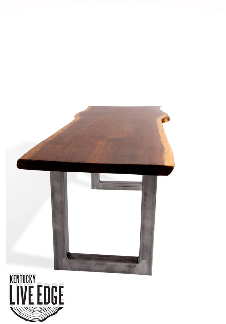 Your Custom Live Edge Dining Table Natural Edge Table Steel Etsy