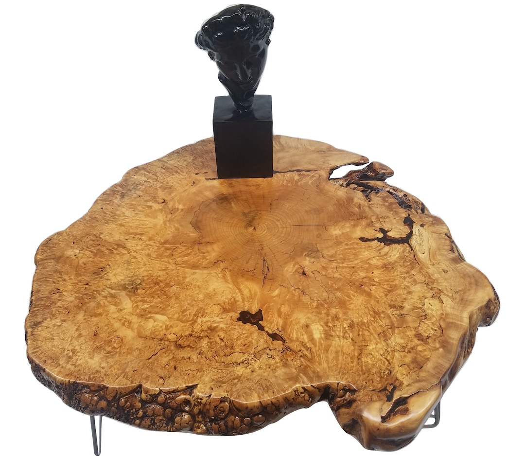 Round Coffee Table- Live Edge- Industrial- Tree Slice- Log- Rustic- Fu -  Kentucky LiveEdge