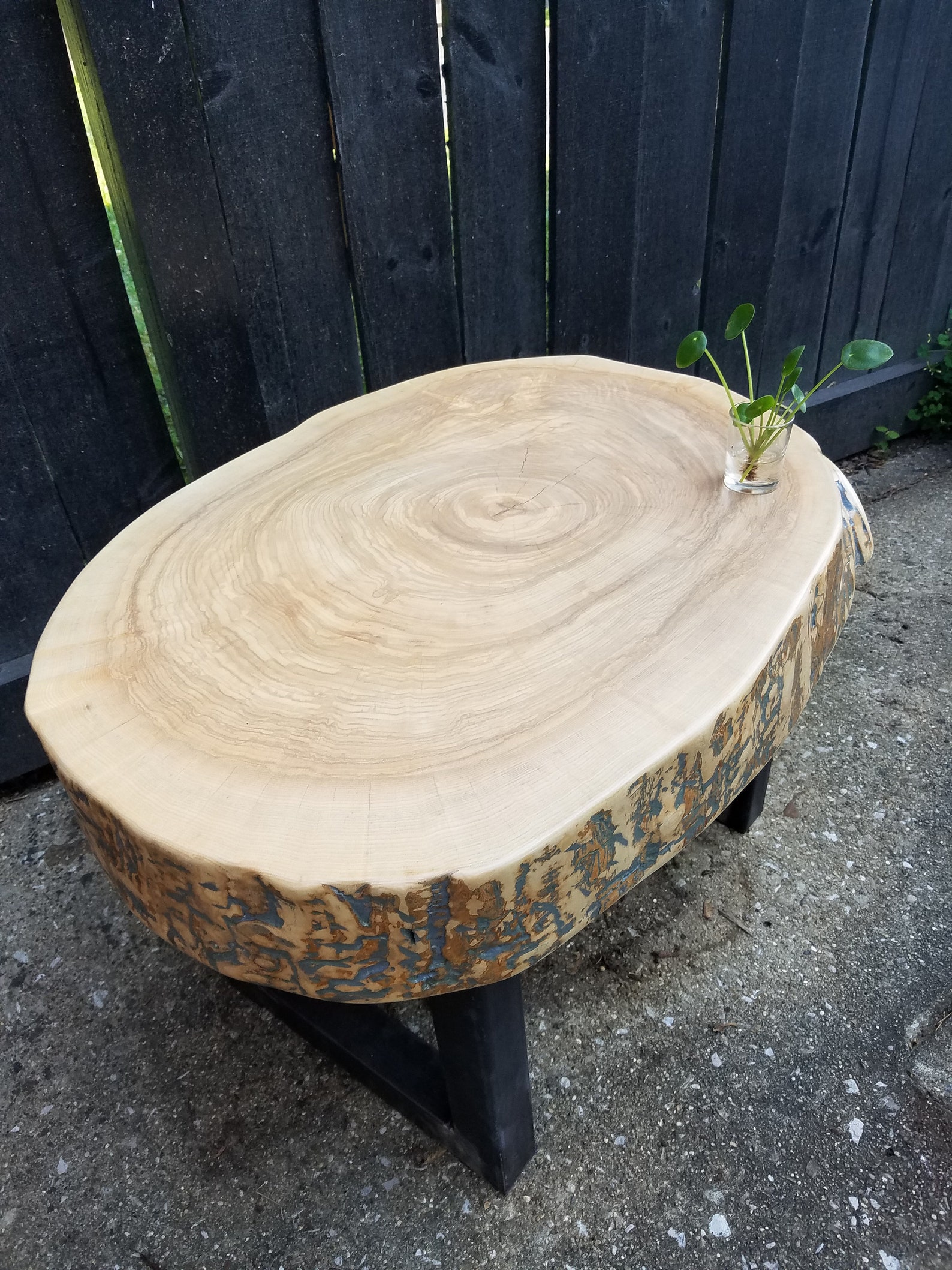 Oval Coffee Table Live Edge Wood Round Thick Table Tree | Etsy