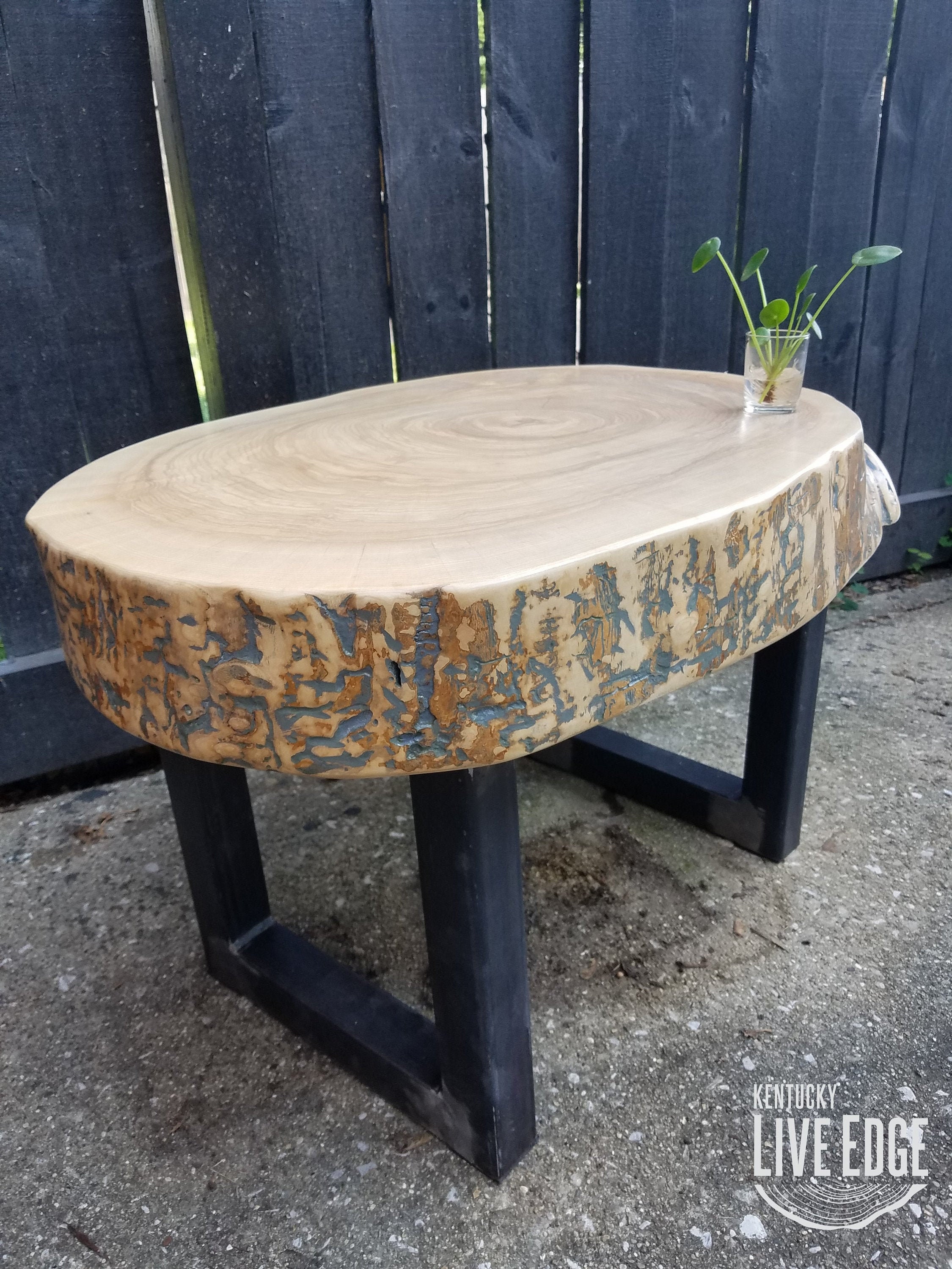 Oval Coffee Table Live Edge Wood Round Thick Table Tree | Etsy