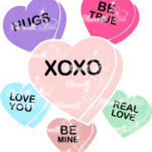 Candy Hearts-Valentines Tag - Liebe - sein meine Valentine-Sie bekommen zwei Dateien - SVG/PNG Cricut/Silhouette geschnitten Datei