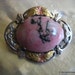 1925 Uncas Art Deco Lovely Soft Pink dendritic rhodonite Pin Brooch Hallmarked 925 Silver and Black Hills 10K Gold Fill Gift for her~Brooch