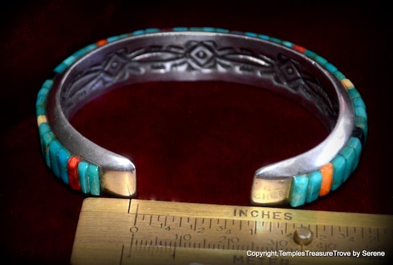 48.8 Grams Navajo Cobblestone Multi Gem Cuff Brac… - image 3