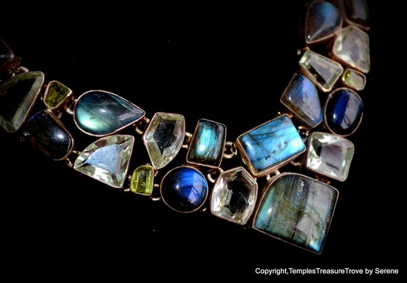 Sterling Silver Multi Gemstone Necklace~925 Gemst… - image 4