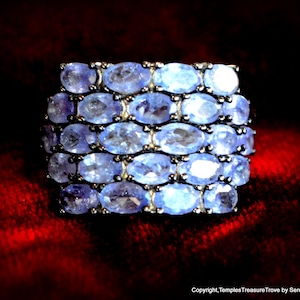 Violetter Tansanit Statement Cluster Ring~US Größe 6 925 Ring~Cluster Ring~Ring 4 Mom~Cocktail Ring für Sie~Beruhigendes Amulett für höheres Bewusstsein