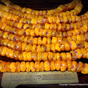 14MM Amber Resin Bead Strand~Honey Colored Amber Resin Bead Strand~Amber Resin Beads~Jewelry Making Supplies~Fair Trade Beads from Kathmandu