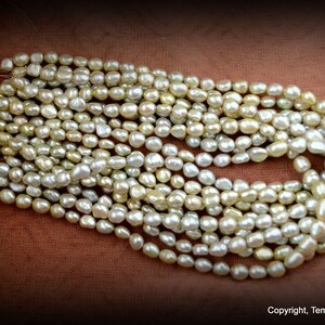 Pálido toque de limón Hilo de perlas de agua dulce/Hilo de perlas iridiscentes/Hilo de perlas de plata pálida de 16 pulgadas/suministros de abalorios de perlas/suministros de boda