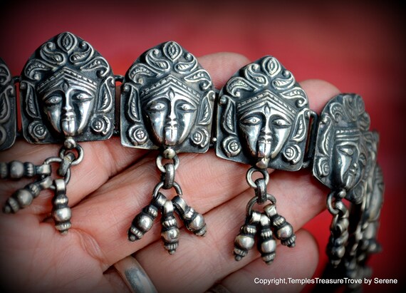 Rajasthani Sterling Goddess Kali Choker~Heavy 925… - image 6