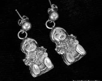 Carol Felley Sterling Storyteller Pierced Earrings~Sandia Pueblo Storyteller Earrings~ 925 Storyteller Dangle and Drop Earrings for Moms