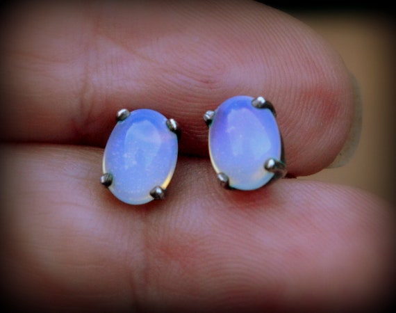 Opal and Sterling Stud Earrings~Opal earrings~Opa… - image 10