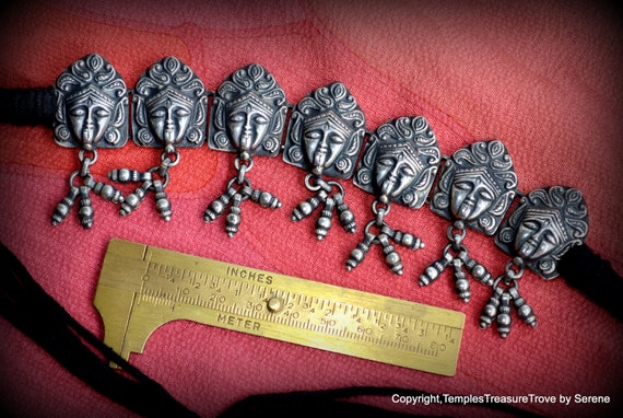 Rajasthani Sterling Goddess Kali Choker~Heavy 925… - image 3