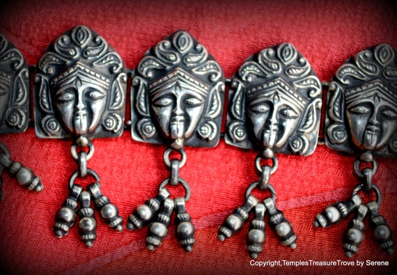 Rajasthani Sterling Goddess Kali Choker~Heavy 925… - image 2