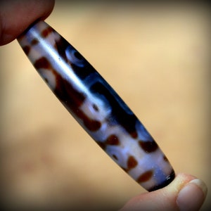 9 Eyes Sacred Dzi Bead~Tibetan Nine Eyes Translucent Sacred Dzi Bead~Old Tibetan Wealth Talisman Dzi Agate Bead~Buddhist Amulet from Tibet