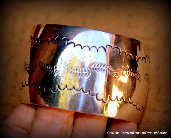 Signed Navajo Cuff~Navajo Cuff Bracelet by Dennis… - image 6