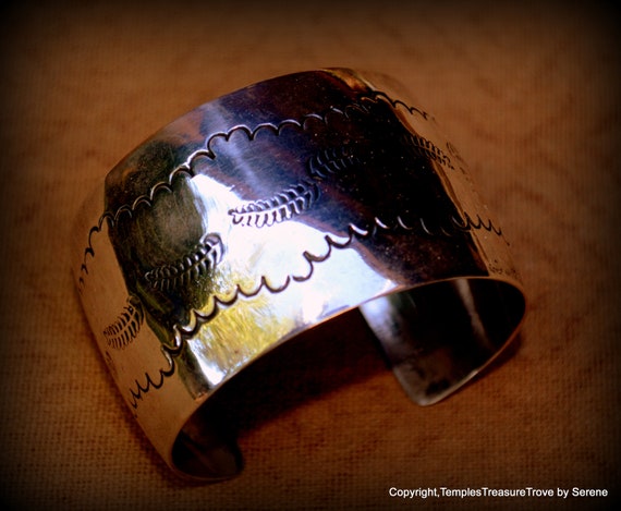 Signed Navajo Cuff~Navajo Cuff Bracelet by Dennis… - image 1