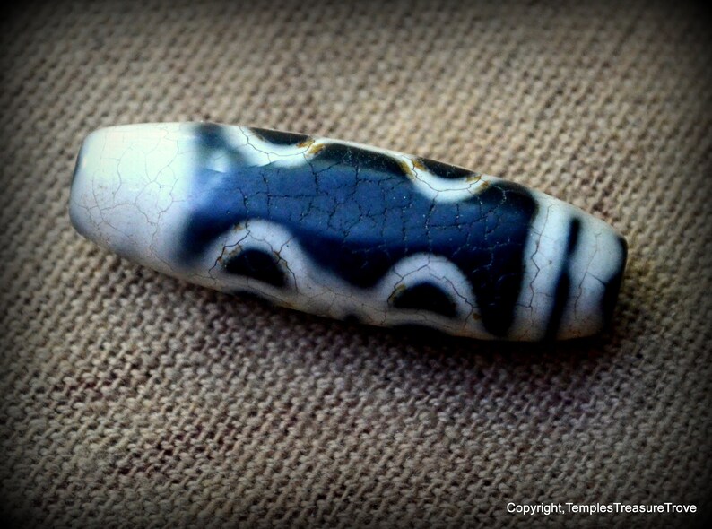 Sacred Tibetan Double Dorje Dzi BeadDharma Dzi BeadPrimordial Buddha Dzi BeadSacred Amulet Dzi Bead~Lightning Rod Dzi Sourced from Tibet