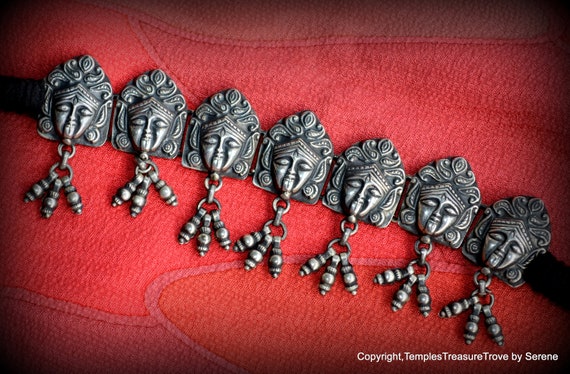 Rajasthani Sterling Goddess Kali Choker~Heavy 925… - image 9