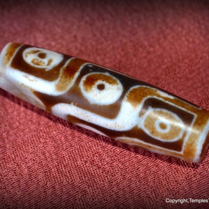 Celestial Energy Amulet Dzi from Tibet~White Nine Eyes Dzi Bead~Wealth Talisman Dzi~Intelligence and Wisdom Amulet~Nine Eyes Sacred Dzi Bead