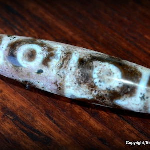 Six Eyes Dzi Bead~Sacred Om Dzi Bead~Spiritual Amulet~Sacred Tibetan Dzi Talisman~Boddhisatva Talisman~Talisman Dzi Bead Sourced from Tibet