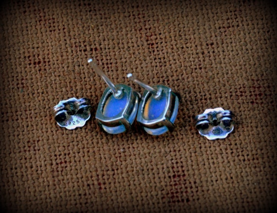 Opal and Sterling Stud Earrings~Opal earrings~Opa… - image 8