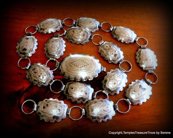 Old Pawn Dinè Navajo Belt~Sterling Silver 31.75 inch Sterling Belt~925 Concho Belt~Unsigned Navajo Belt~15 Conchos Belt~Unisex Navajo Belt