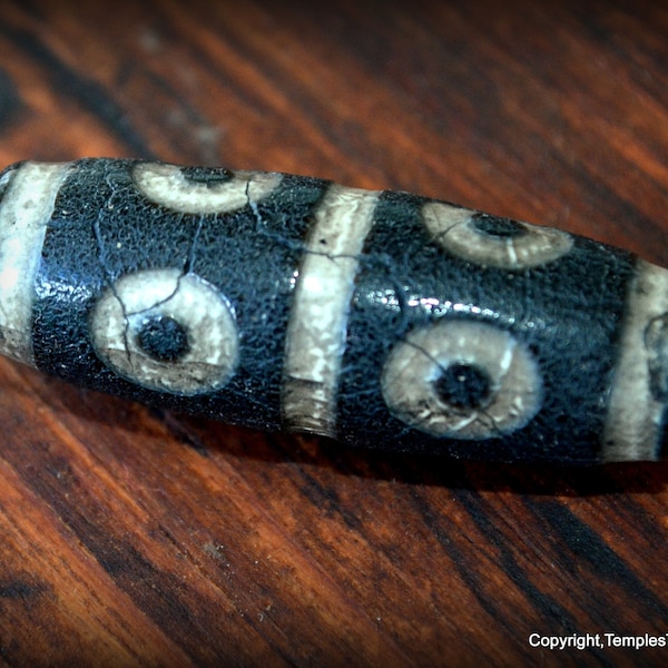 Eight Eyes Bodhisattva Blessing Dzi Bead from Tibet~Old Tibetan Dzi Bead~Sacred Dzi~Dragon Skin Dzi Bead~Buddhist Amulet~Unisex Dzi Amulet