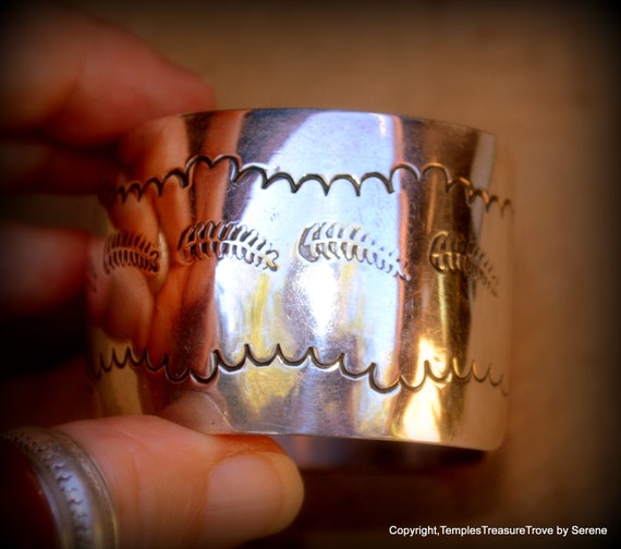 Signed Navajo Cuff~Navajo Cuff Bracelet by Dennis… - image 9