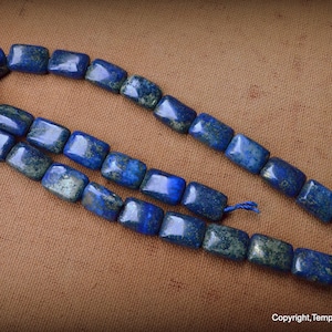 Hebra de 16 pulgadas Afghani LapisLázuli Cuentas ~ Genuine Deep Blue Jewelers Grade Afghani LapisLázuli Flat Rectangle Beads ~ lapislázuli suministros de cuentas