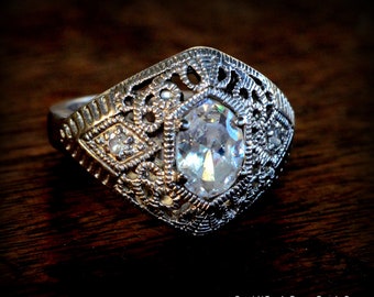 New Sterling Silver Diamond Set I Love You Ring