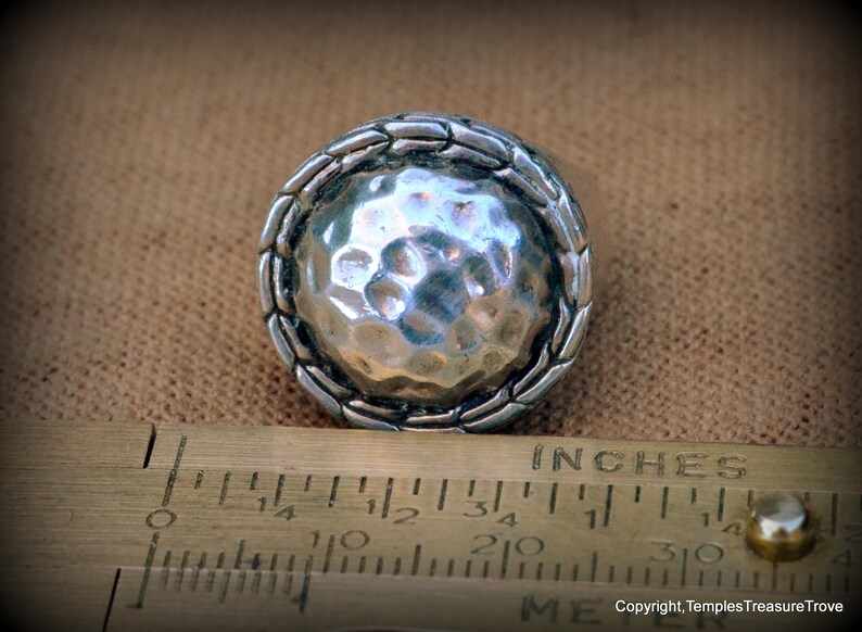 Hammered Sterling Silver Dome Ring~ Unisex Vintage Ring Size 5~Mid Century 925 Silver Dome Ring~925 Girlfriend Ring~925 men/'s pinkie ring