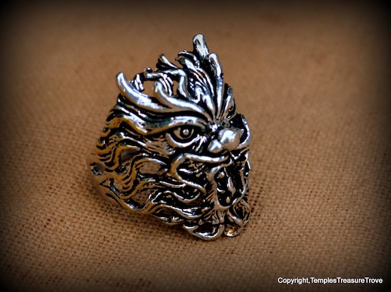 Roaring Lion Ring~ Unisex Vintage Ring Size 7 1/4~