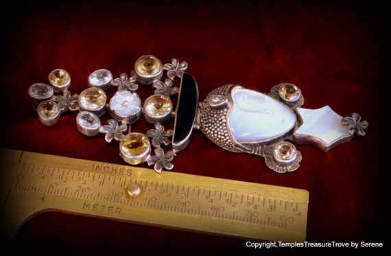 Statement Goddess Brooch Pendant~Multiple Stone C… - image 3