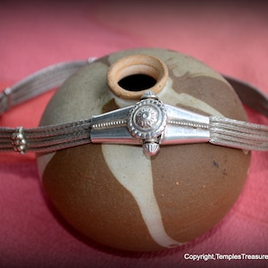 Sterling Silver Rajasthani Choker Necklace~925 East Indian Necklace~15.25 Inch Sterling Choker Necklace~Unisex East Indian Choker Necklace