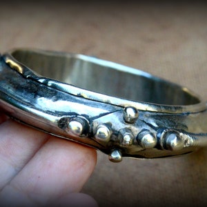 Small Tribal Silver Berber Cuff Bracelet~Tuareg Silver Cuff Bracelet~North African Nomadic Tribal Cuff Bracelet~Tribal Silver Bangle for Her