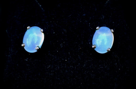 Opal and Sterling Stud Earrings~Opal earrings~Opa… - image 2