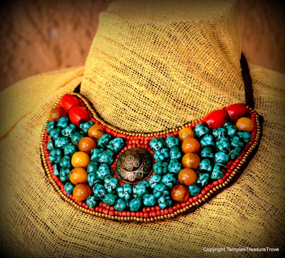 Turquoise bib necklace | Womens jewelry necklace, Necklace, Bib necklace