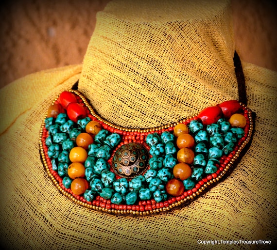 Turquoise Bib Necklace – 2 Vagabonds Imports