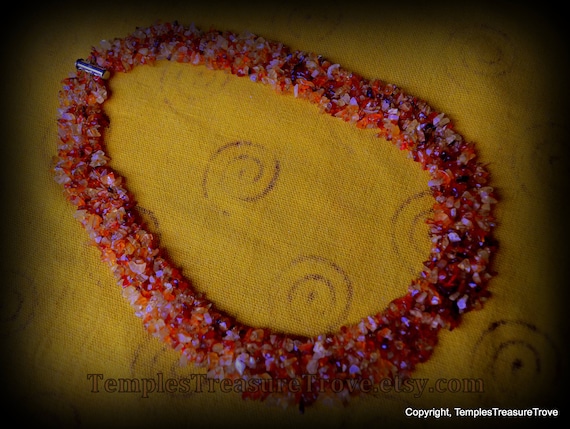 Red Carnelian Collar Necklace/ Juicy Red Carnelian
