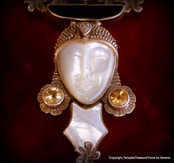 Statement Goddess Brooch Pendant~Multiple Stone C… - image 7