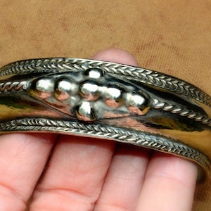 Old Tribal Silver Berber Cuff Bracelet/Tuareg Silver Cuff Bracelet~North African Nomadic Tribal Cuff Bracelet~Tribal Silver Bangle for Her
