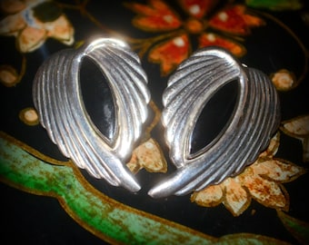 Sterling & Onyx Angel Wings Stud Earrings for Her~Earrings for her~Angel Wings Pierced Earrings~Earrings for your Angel~Angel Wing Earrings