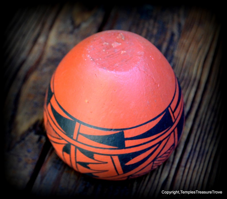 Native American Hopi Polychrome Pot~Red and Black Polychrome Hopi Pottery~Vintage Hopi Polychrome Pottery~Hopi Seed Pot~Collectible Pottery image 2