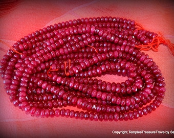 Gorgeous Natural Ruby Bead Strands~July Birthstone~6mm x 4mm ruby bead strands~ 15 inch ruby bead strands~Jewelry making supplies~Ruby Beads