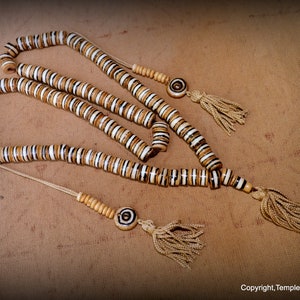 Tibetan Buddhist Yak Bone 108 Beads Prayer Mala with counter weights/Jap Mala Rosary/Buddhist Prayer Mala~Yak Bone Mala~Buddhist Gift Mala