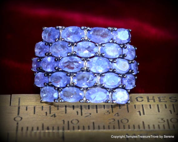 Violet Tanzanite Statement Cluster Ring~US Size 6… - image 3