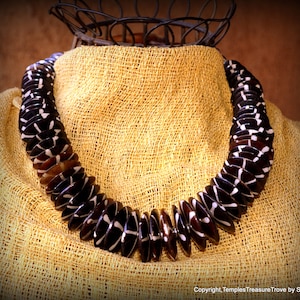 Yak Bone and Horn Necklace~Graduated Yak Bone Necklace~Unisex Yak Bone Necklace~Naga Style Yak Bone Necklace~Earth Tones Statement Necklace